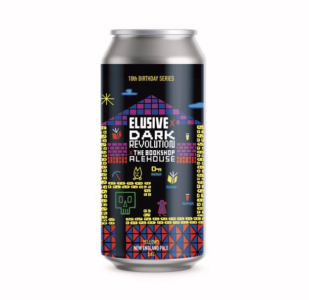 Elusive x Dark Revolution x Bookshop Alehouse Yellows NE Pale Ale Elusive x Dark Revolution x Bookshop Alehouse Yellows NE Pale Ale