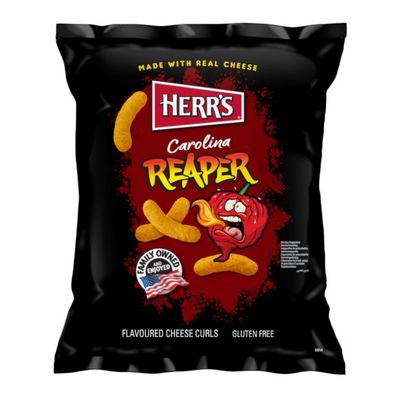 Herr's Carolina Reaper Pepper Flavoured Cheese Curls 70G Herr's Carolina Reaper Pepper Flavoured Cheese Curls 70G
