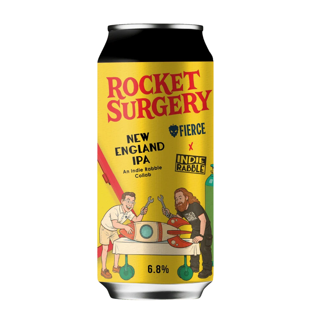 Indie Rabble x Fierce // Rocket Surgery NE IPA Indie Rabble x Fierce // Rocket Surgery NE IPA