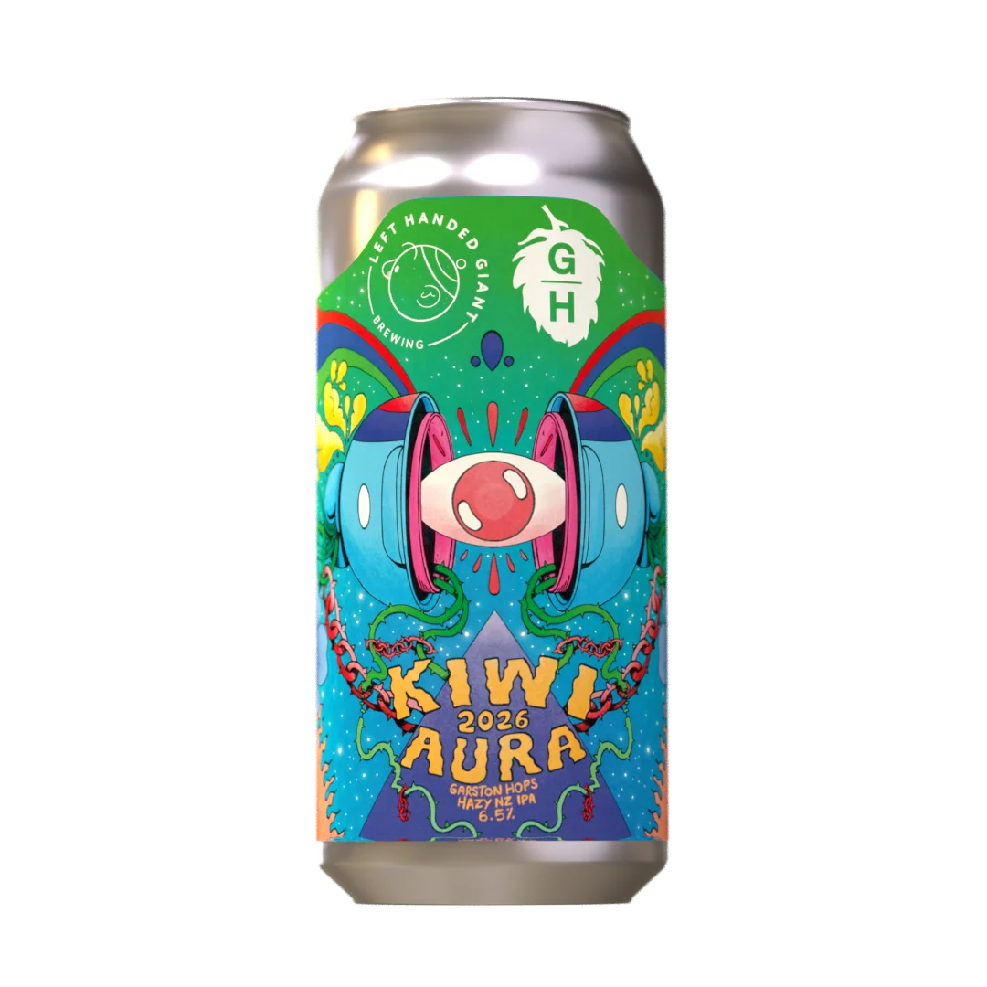 Left Handed Giant Kiwi Aura '26: Garston Hops Hazy IPA Left Handed Giant Kiwi Aura '26: Garston Hops Hazy IPA