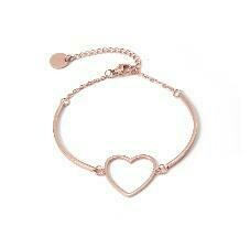 Amastouchwhenever Open Heart Appreciation Rose Gold Bracelet.