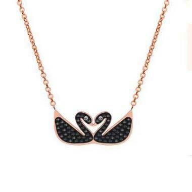 Amastouchwhenever Soulmates For Life Rose Gold Colour Swan Necklace.
