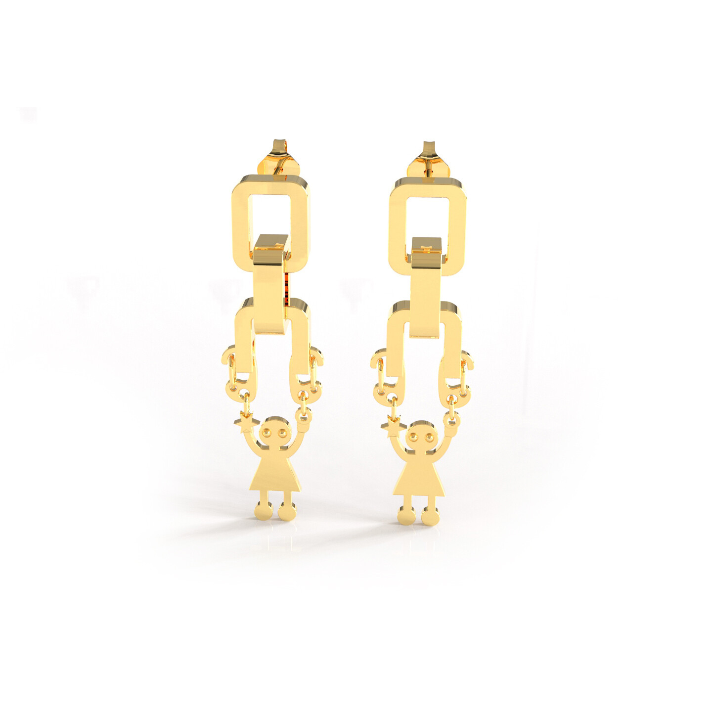 Amastouchwhenever Embracing Self Empowerment Earrings Gold Colour