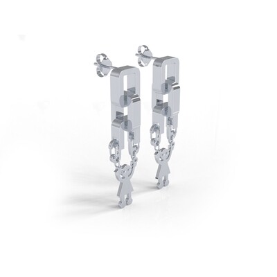 Amastouchwhenever Embracing Self Empowerment Earrings Silver Colour