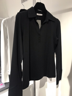 DECK SHIRT WITH COLLAR AND CUFF - BLACK