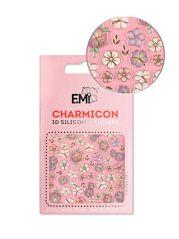 Charmicon 3D Silicone Stickers #134 Flowers MIX