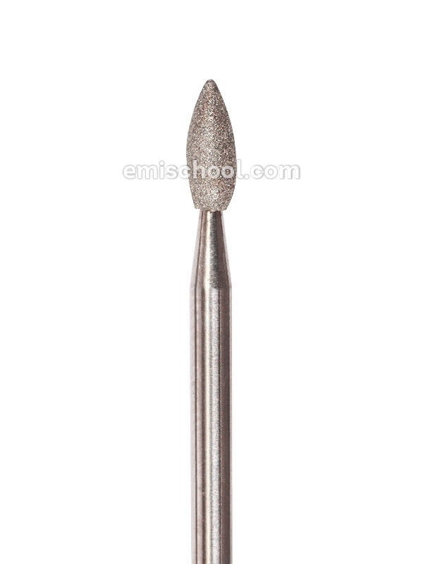 Drop-shaped diamond coated rotary file 2,7 mm, Medium abrasiveness