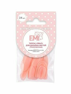 Pink Tips Oval for nail design, 24 pcs.