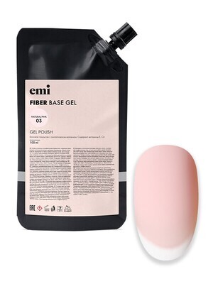 E.MiLac Fiber Base Gel Natural Pink #3, 100ml