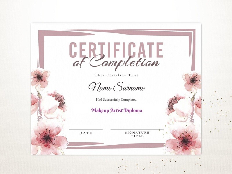 Live Beauty Course Certificate of Achievement PDF