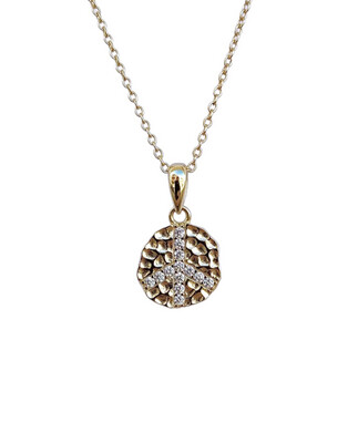 Peace Skalisto Necklace | Gold Plated | White Zircon | Silver 925