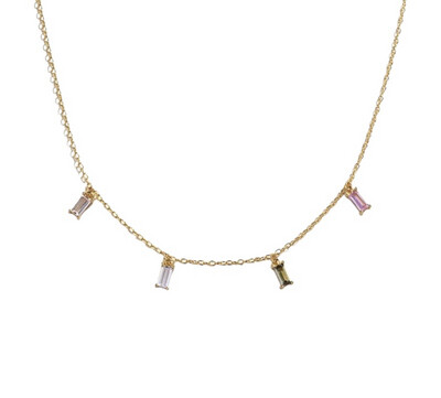 Lithoi Necklace | Gold Plated | Multicolor Zircon | Silver 925