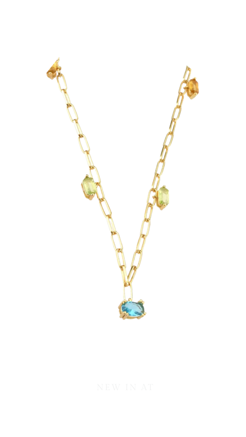 Nectar Necklace | Gold Plated | Zircon Gemstones | Silver 925