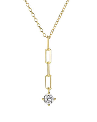 Melania Chain Cravat Necklace | Gold Plated | Zircon Gemstone | Silver 925