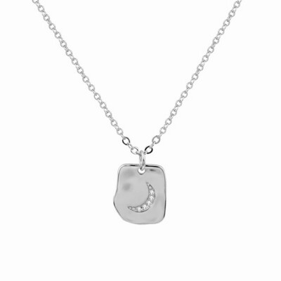 Luna Necklace | Silver Plated | White Zircon | Silver 925