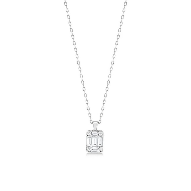 Cati Necklace | Silver Plated | White Zircon | Silver 925