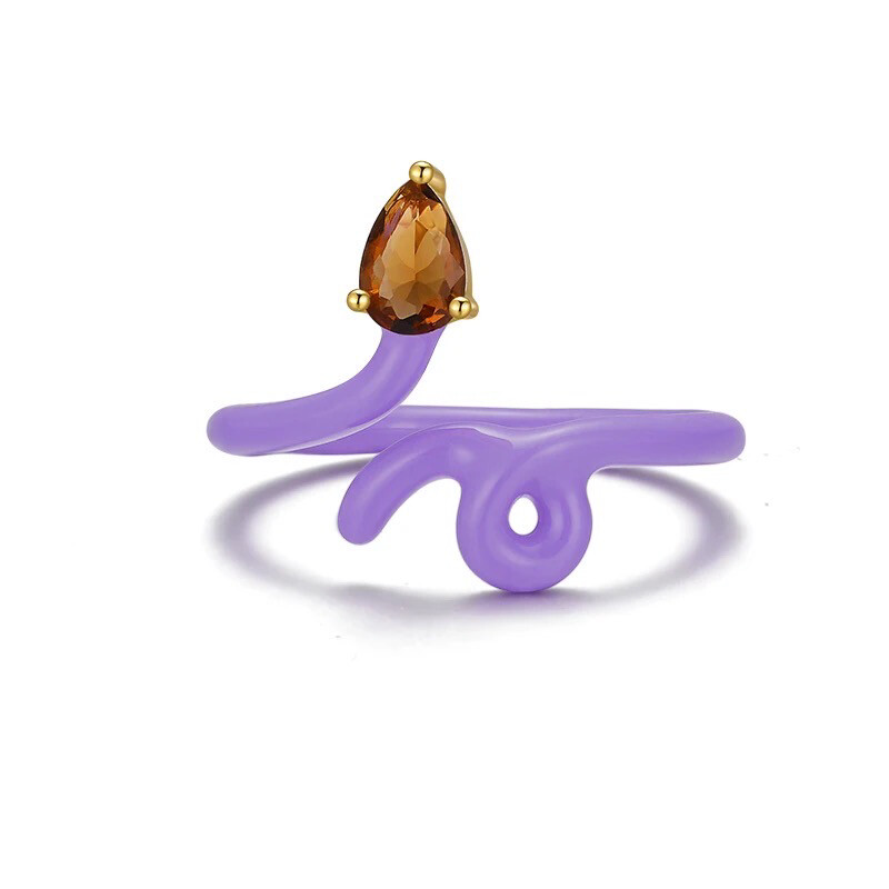 Egypt Ring | Gold Plated | Enamel | Multicolor Zircon | Silver