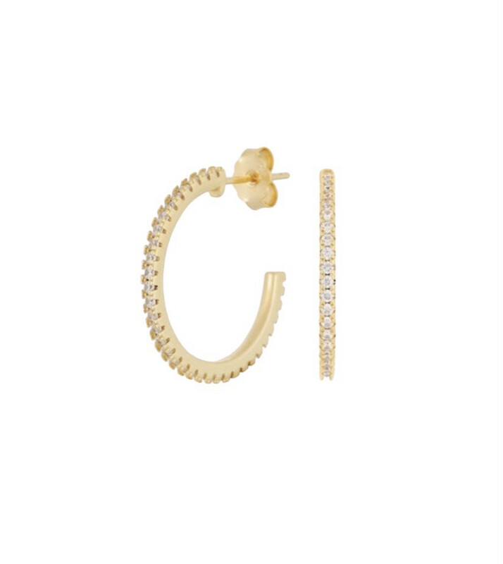 Must Stud Hoops | White Zircon | Silver 925