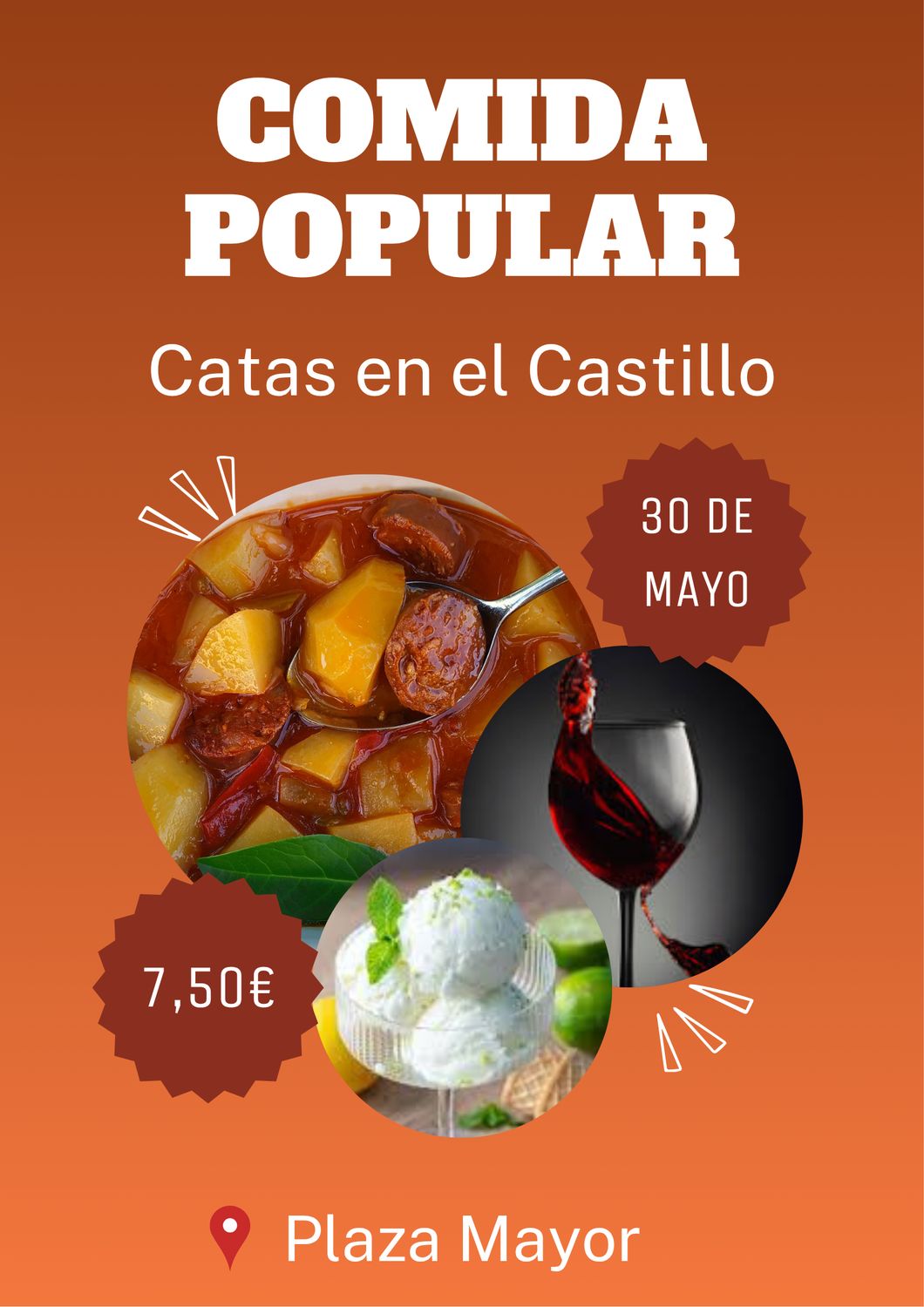 ¡¡COMIDA POPULAR!!  Catas en el Castillo 30 de mayo