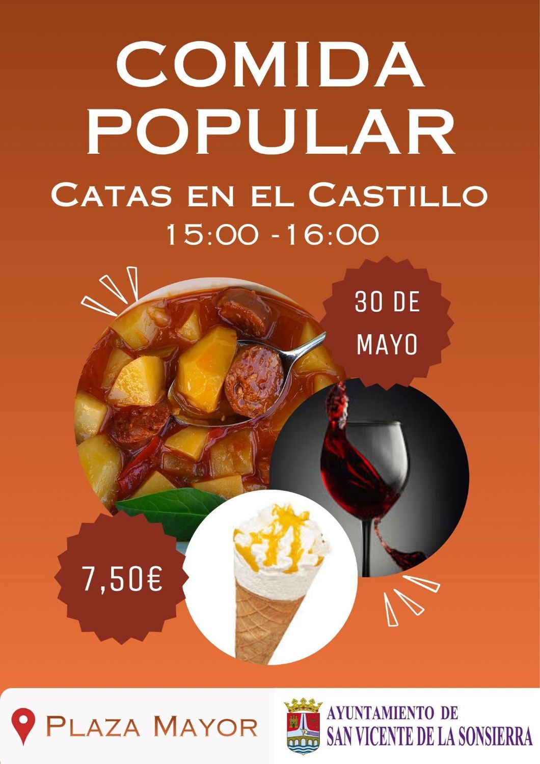 ¡¡COMIDA POPULAR!!  Catas en el Castillo 30 de mayo