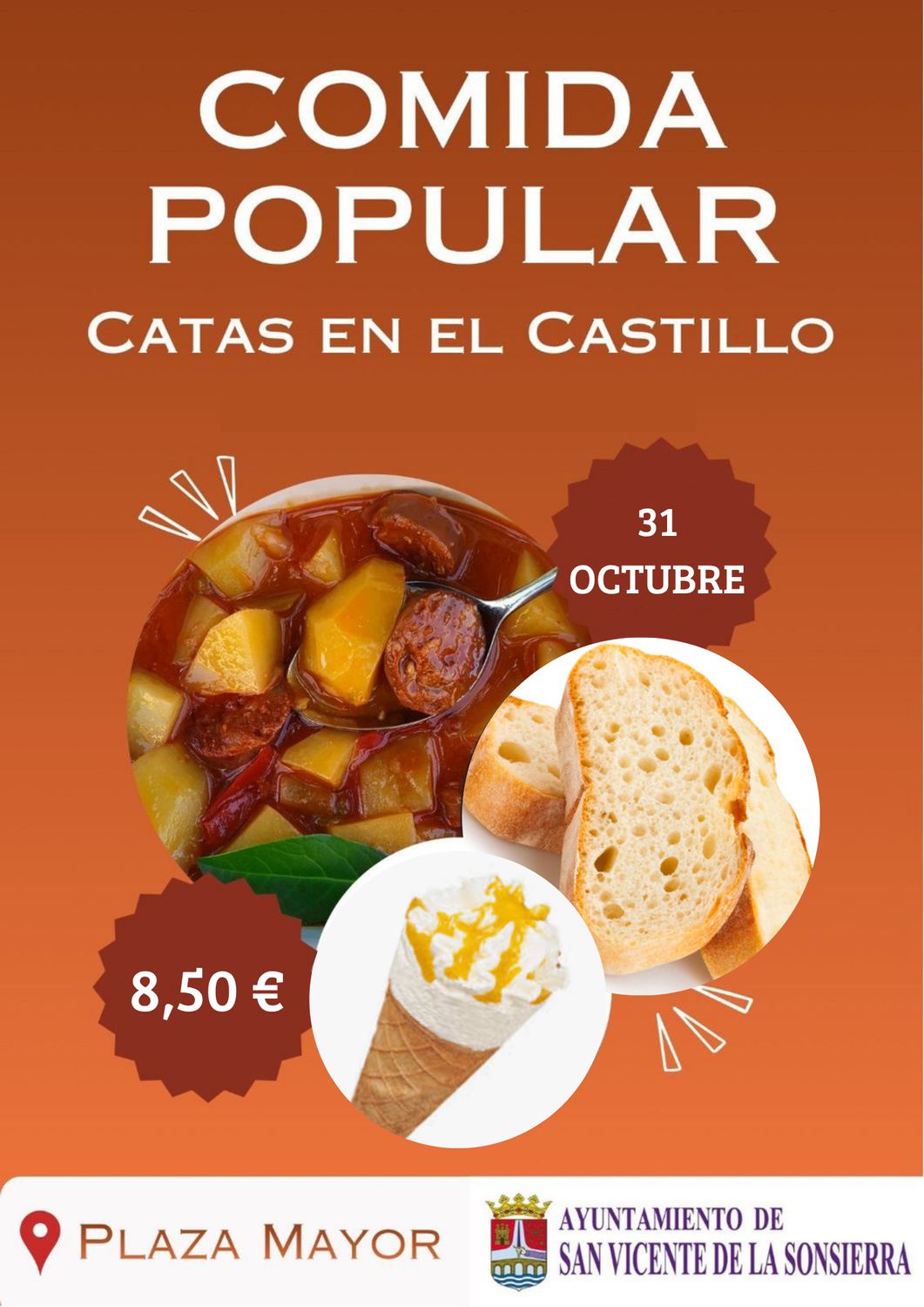 ¡¡COMIDA POPULAR!! Catas en el Castillo 31 de octubre