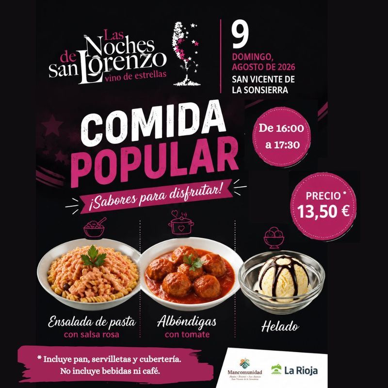 Reserva COMIDA POPULAR Noches de San Lorenzo 2026 Reserva COMIDA POPULAR Noches de San Lorenzo 2026
