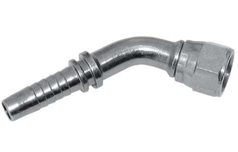 45° Swept Female Hose Insert 3/4 JIC x 1/2 insert 37° cone seat Crimped nut