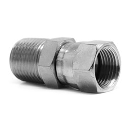 Straight Connector Male-Female Swivel 3/8 NPT x 9/16 JIC