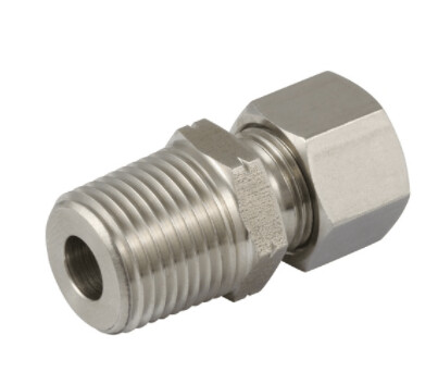 Male Stud Fitting Size / Type: 16S 1/2 NPT with Cutting Ring & Union Nut Steel, Zinc/Nickel-Plated
