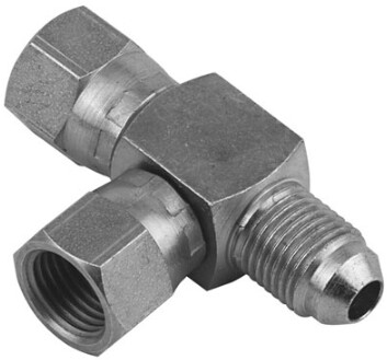 Tee Adaptor Male-Female-Female Swivel 7/16 JIC Block Body Type