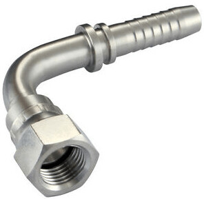 90° Swept Female Hose Insert 7/8 JIC x 5/8 insert 37° cone seat Crimped nut