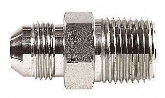 Straight Connector Male - Male 7/16 JIC x 1/8 NPT - 6000 PSI - Stainless Steel