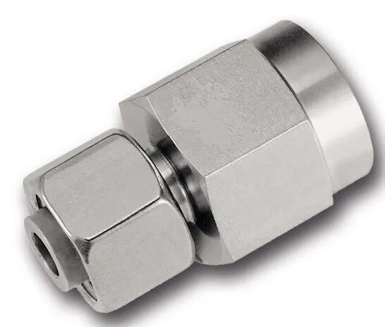 Female Gauge Swivel Size / Type: 06L - 3/8 BSP, Metallic Sealing Ring Fitting Body Only Stainless Steel V4A