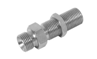 Straight Bulkhead Adaptor Male-Male 3/8 BSP x 3/8 NPT Complete With Locknut