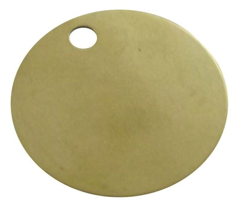 BLANK BRASS ROUND VALVE TAGS 38MM