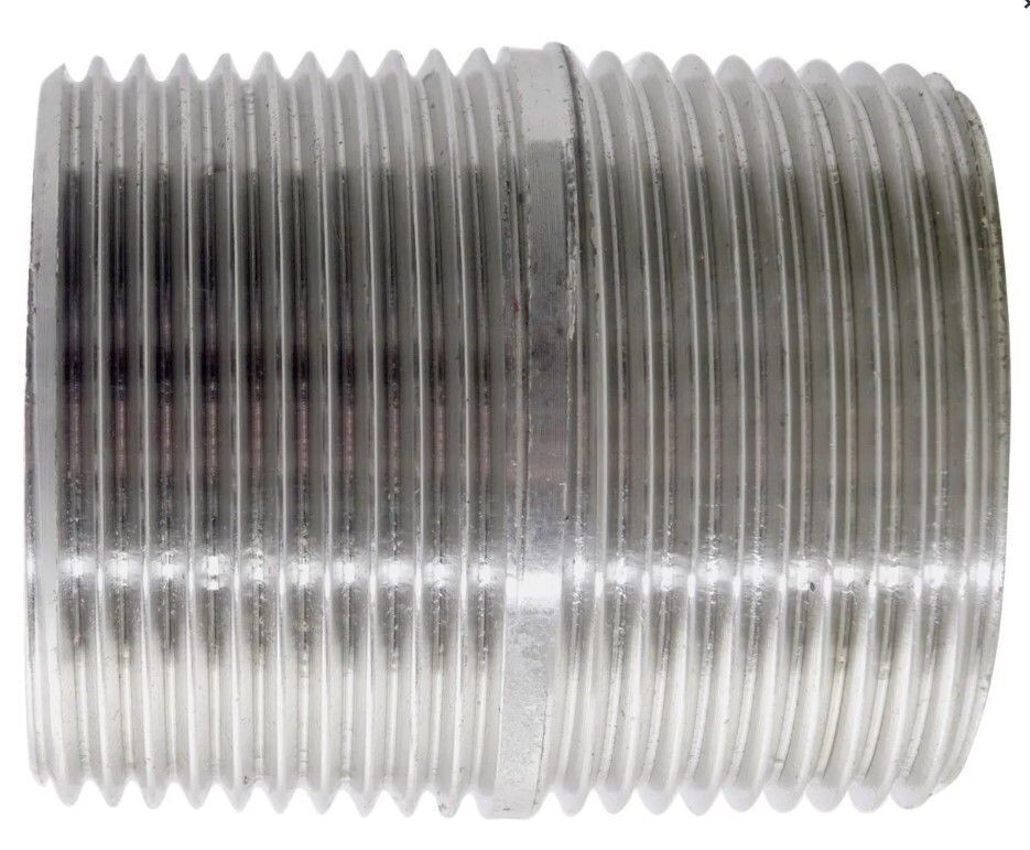 2-1/2" NPT CLOSE TAPER NIPPLE X 70MM 316SS