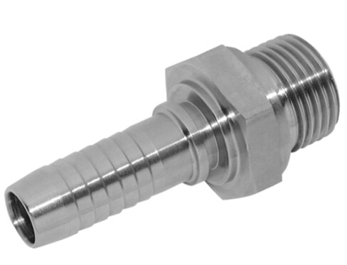 Straight Male Hose Insert 1/4 BSP x 1/4 insert 60° cone seat