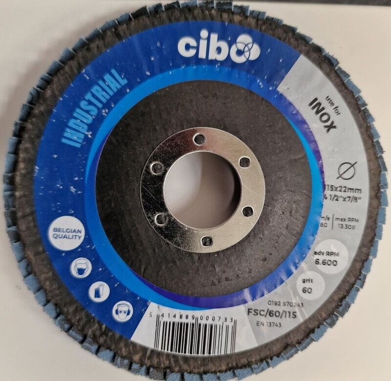 Cibo P60 Grit Flap Wheel 115mm x 22mm