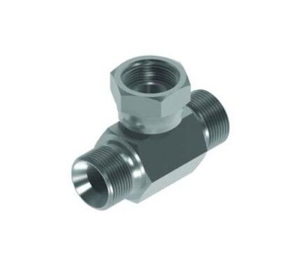 Tee Adaptor Male-Male-Female Swivel 3/8 BSP Hexagon Body Type
