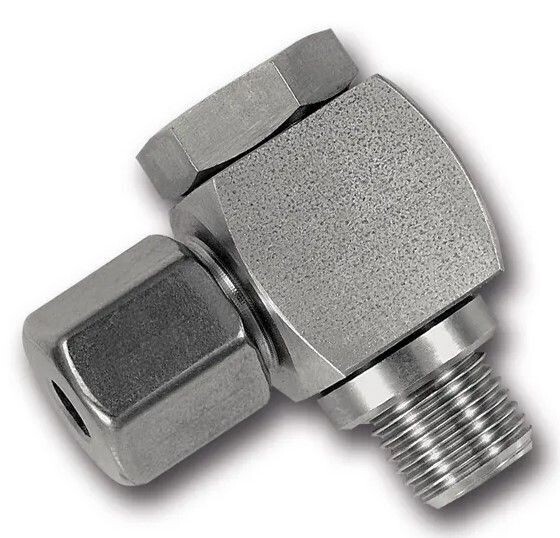 Banjo Elbow Size / Type: 08S 1/4 BSP, Retaining Ring with Captive Seal with Cutting Ring & Union Nut Steel, Zinc/Nickel-Plated
