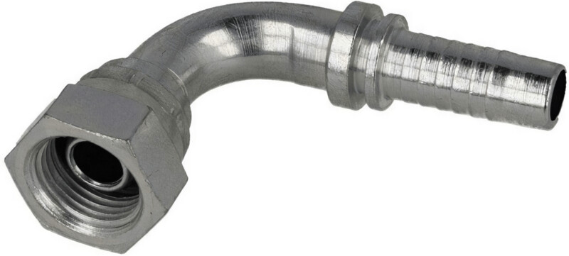 90° Swept Female Hose Insert 1 BSP x 1 insert 60° O'ring cone Clip nut - CS Type