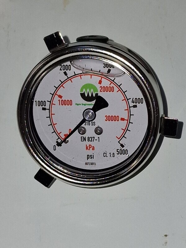OGRE 160 mm gauge. 20,000 psi. Rear entry. 1/4" medium pressure female.