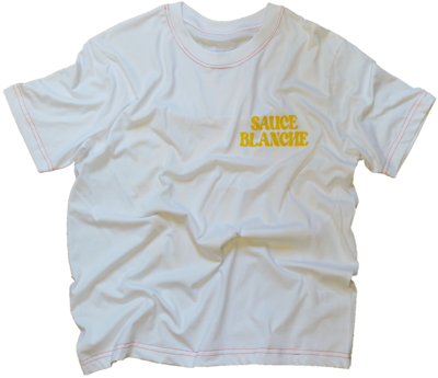T-SHIRT - JAUNE + COUTURE - NO MUSIC WITHOUT FOOD