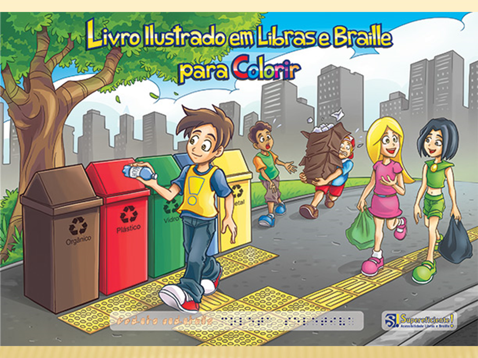 Livros Ilustrados em Libras e Braille para colorir Supereficiente