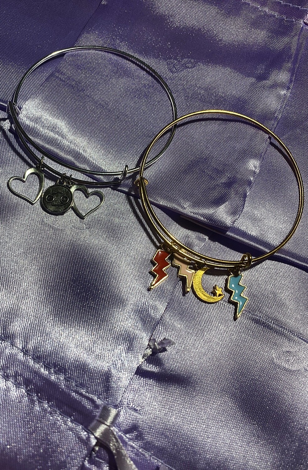 Set of 2 Bangles, 3-4 Charms