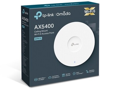 TP-LINK AX5400 Ceiling Mount WiFi 6 Access Point - EAP670