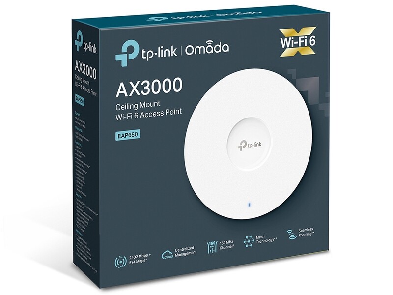 TP-Link EAP650 Dual Band IEEE 802.11 a/b/g/n/ac/ax 2.93 Gbit/s Wireless Access Point