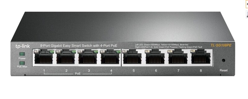 TP-Link 8-Port Gigabit Easy Smart Switch with 4-Port PoE - TL-SG108PE