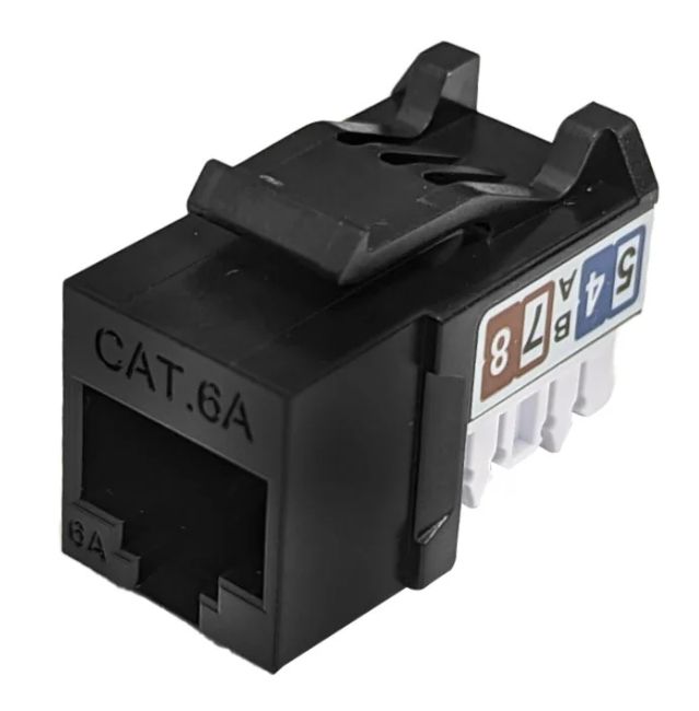Cat6A Slim Profile Keystone Jack, 110 Punch-Down