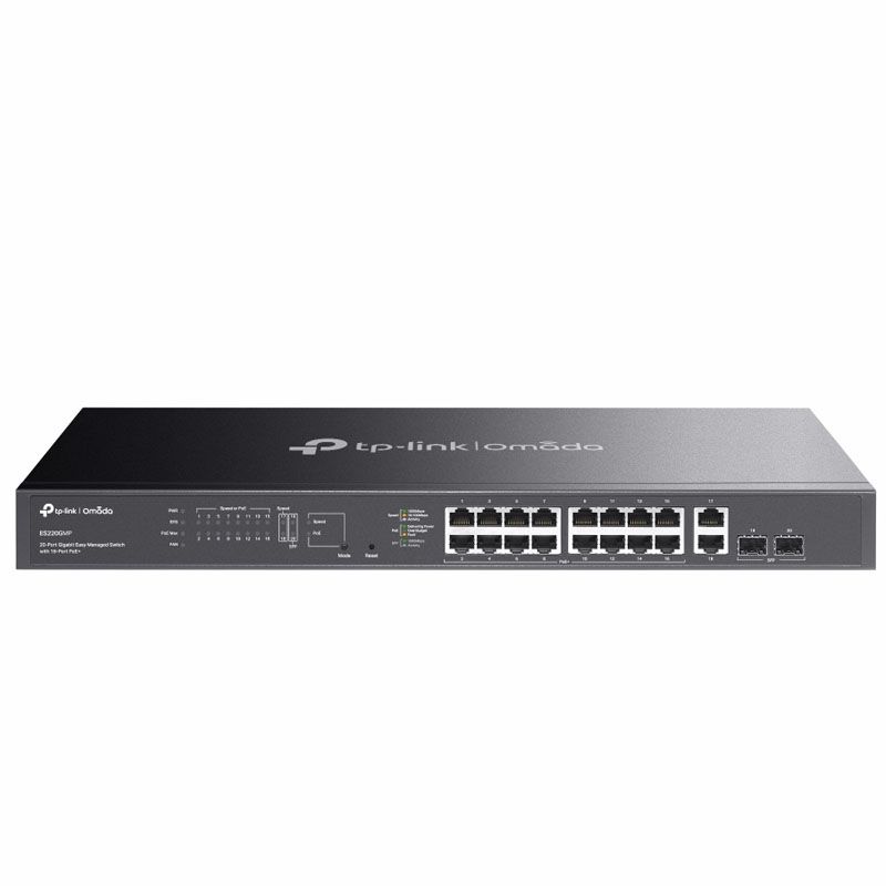 TP-Link TL-ES220GMP Omada 20-Port Gigabit Easy Managed Switch with 16-Port PoE+